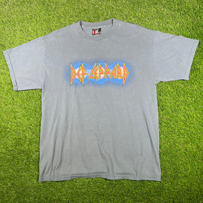 1999 Def Leppard Blue Euphoria Tour Tee Size Large USED v17254