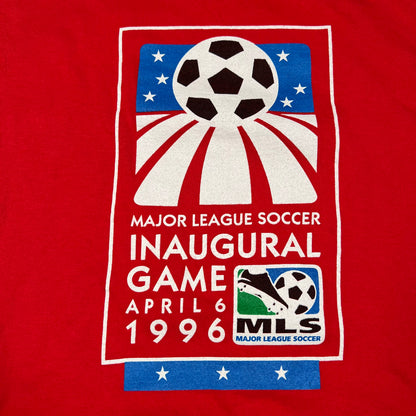 1996 Nike MLS Inaugural Game Red Tee Size XL USED v17967