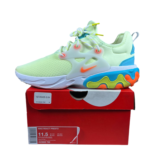 Nike React Presto Barely Volt (2019) Size 11.5 USED s18056