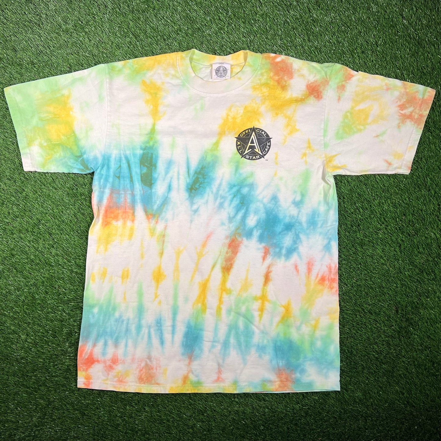 1990s Tie Dye All Star Cafe Tee Size Large USED v17502
