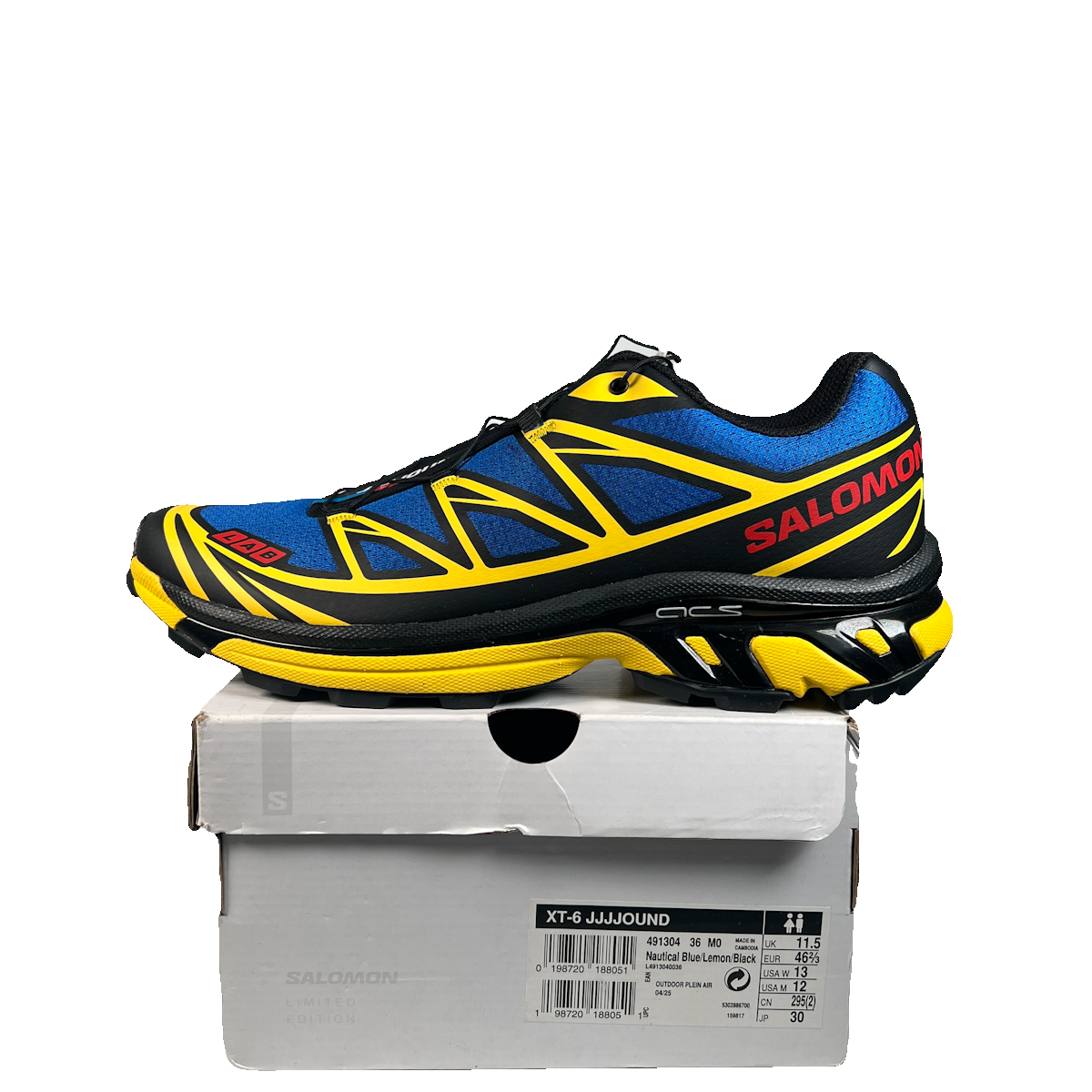 Salomon XT-6 JJJJound Nautical Blue Lemon (2025) Size 12 NEW s23044