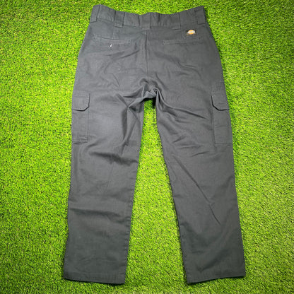 Dickies Navy Blue Cargo Pants Size 34x30 USED v18617