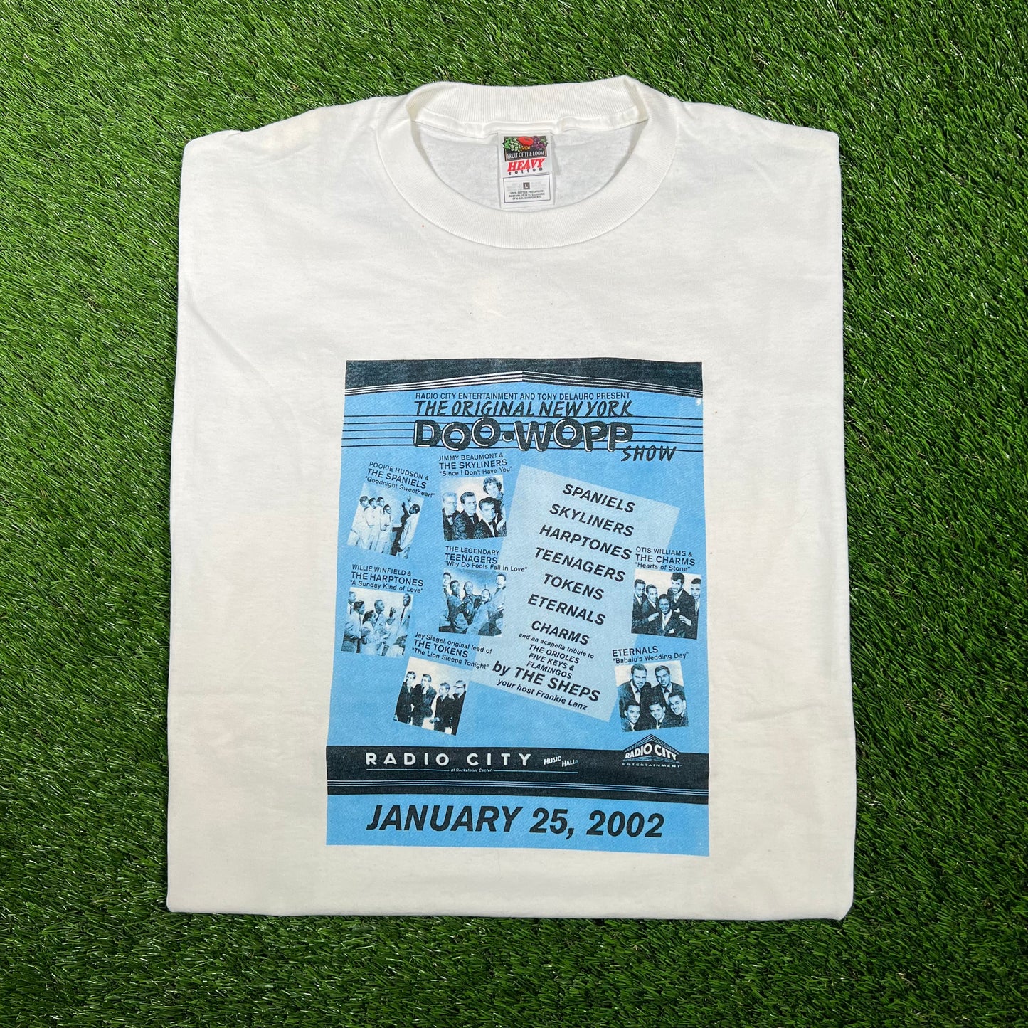 2002 Doo Wopp Radio City White Tee Size Large USED v17419