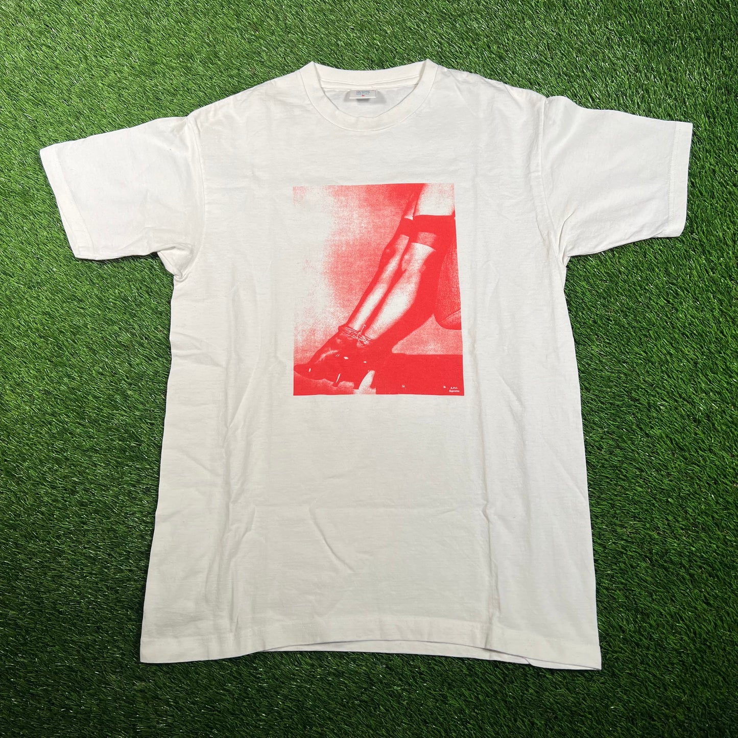 Supreme A.P.C White Bondage Legs Tee (2009) Size Medium USED x15816