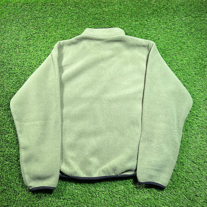 1990s LL Bean Green Fleece Pull Over Size Small USED v18336