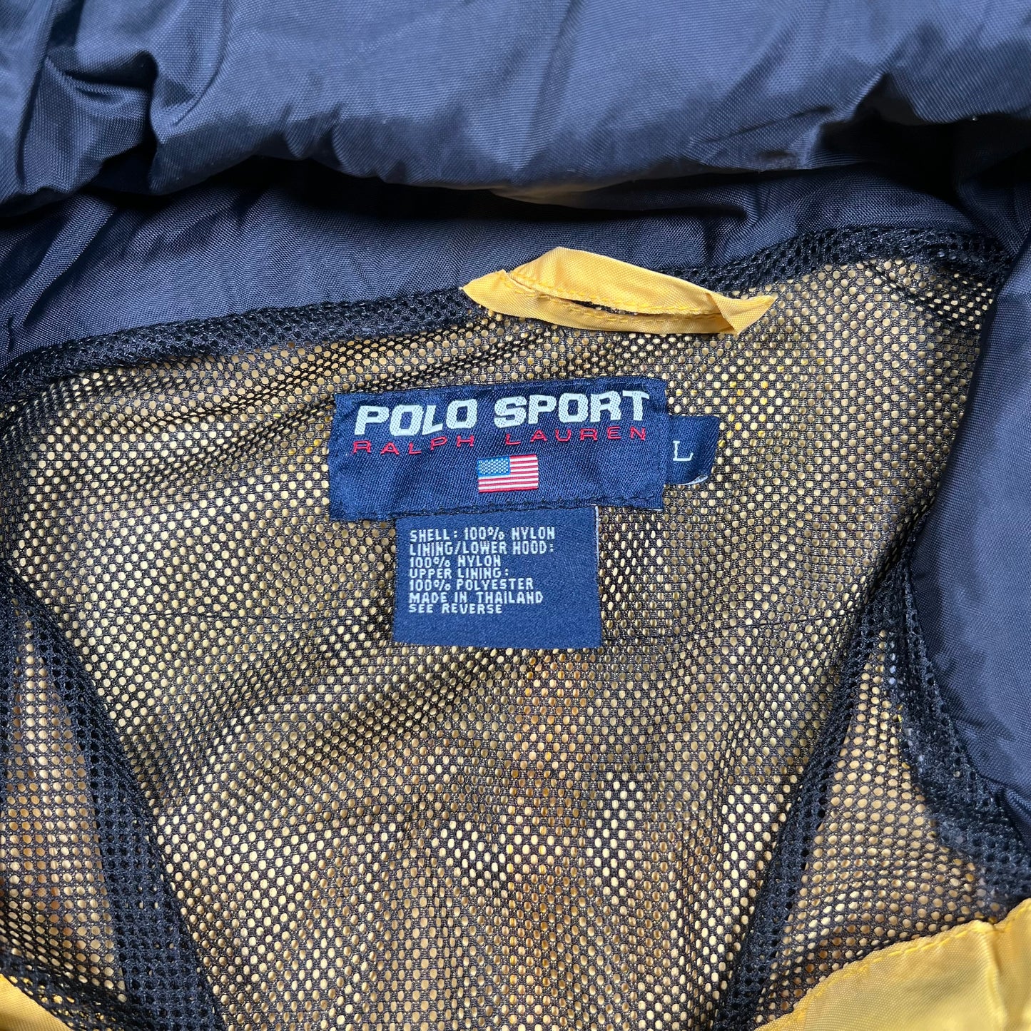 1990s Polo Sport Yellow Tech Jacket Size Large USED v18246
