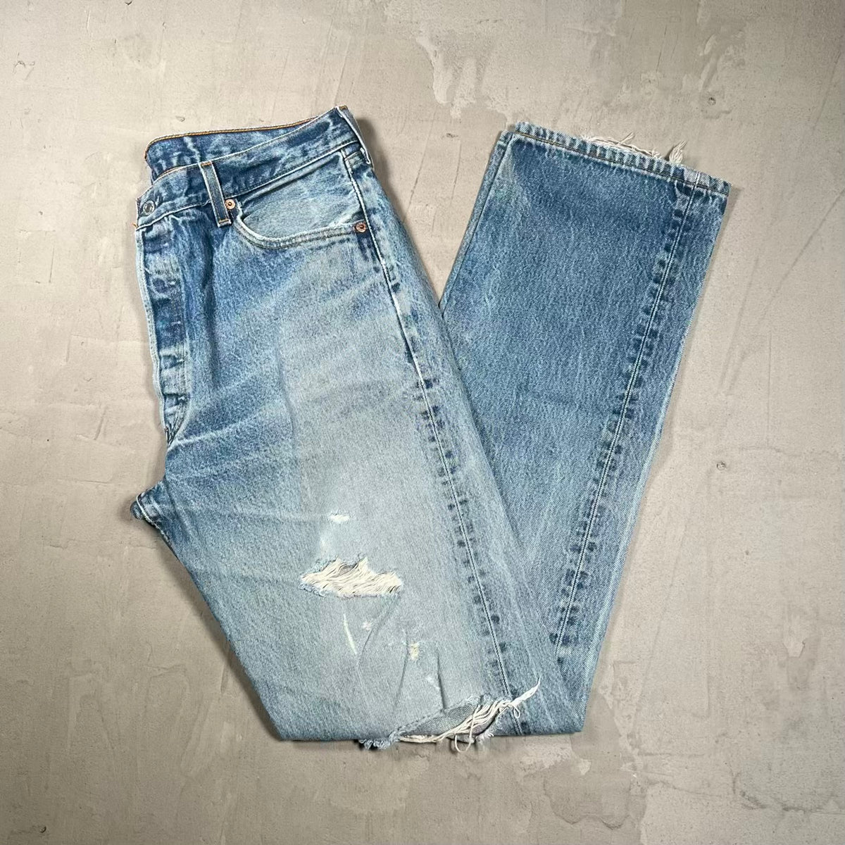 2002 Levi's 501 Blue Denim Jeans Size 38 USED v20437