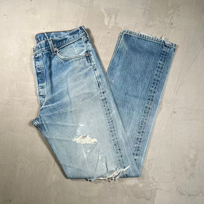 2002 Levi's 501 Blue Denim Jeans Size 38 USED v20437