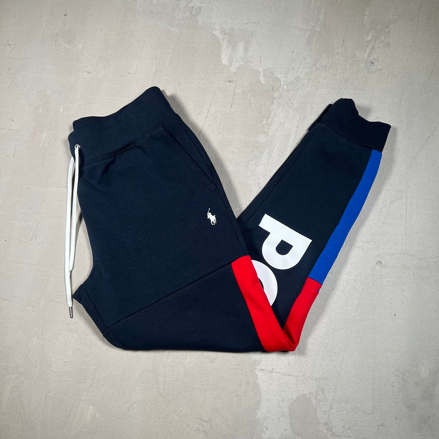Polo Ralph Lauren Navy "Polo" Track Pants Size Small USED v19033
