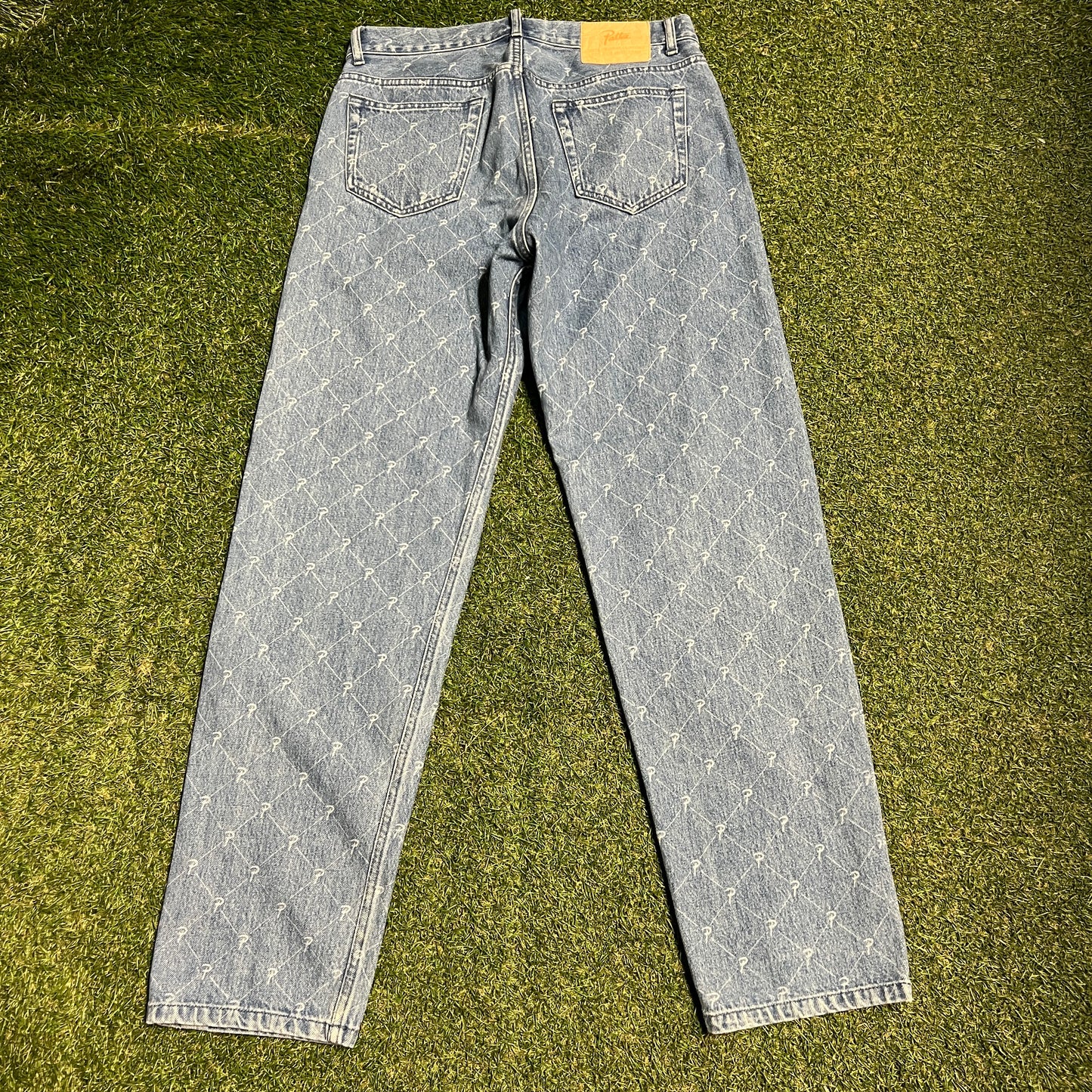 Patta Question Mark Blue Denim Jeans Size 30 USED x14160