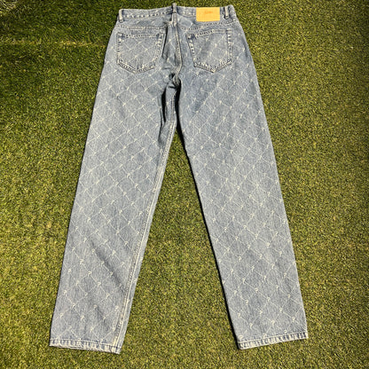 Patta Question Mark Blue Denim Jeans Size 30 USED x14160