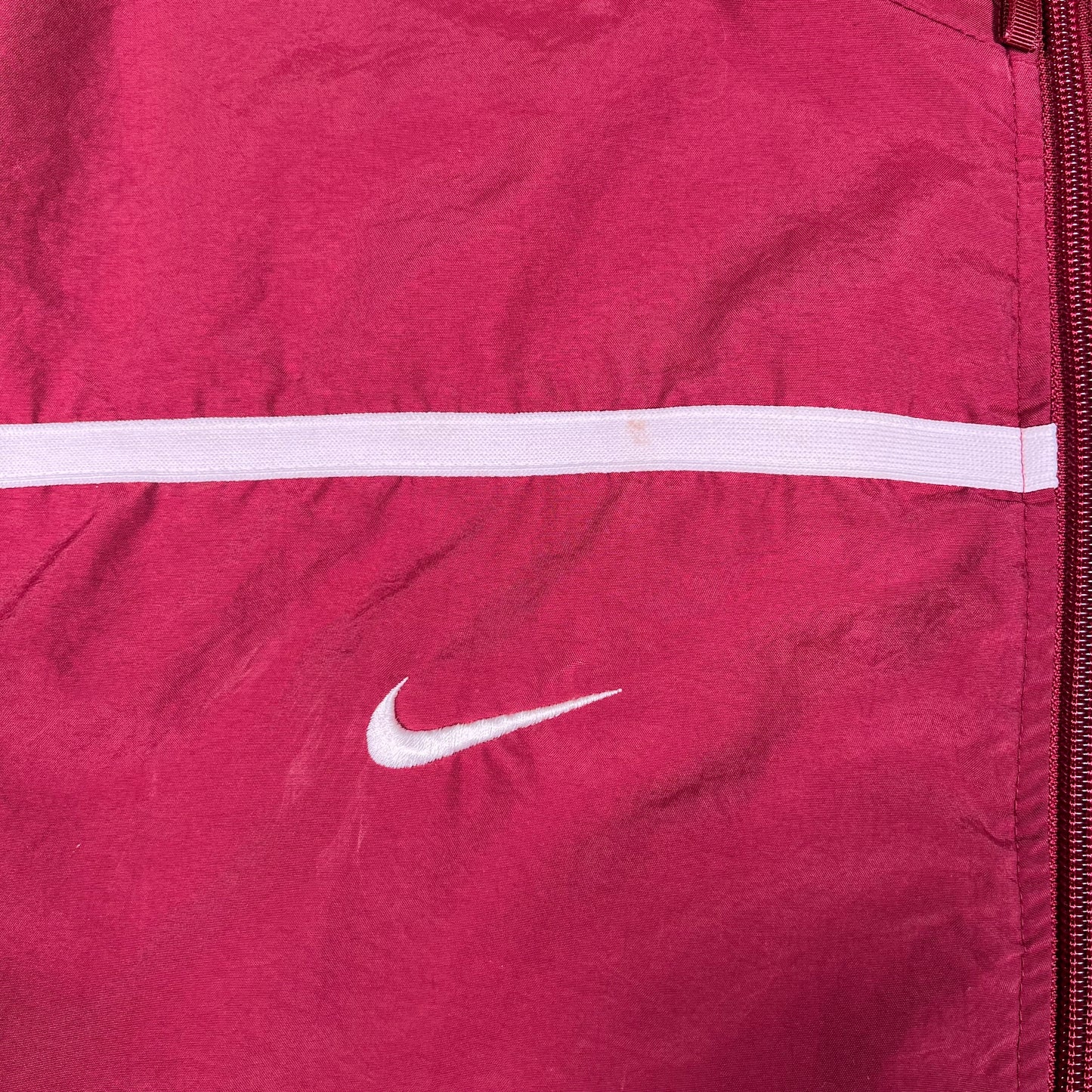 Y2K Nike Bloomfield Basketball Maroon Light Zip Up Jacket Size Large USED v17830