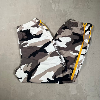 Supreme Contrast Zip Warm Up Pant Snow Camo (2025) Size Medium USED x18786