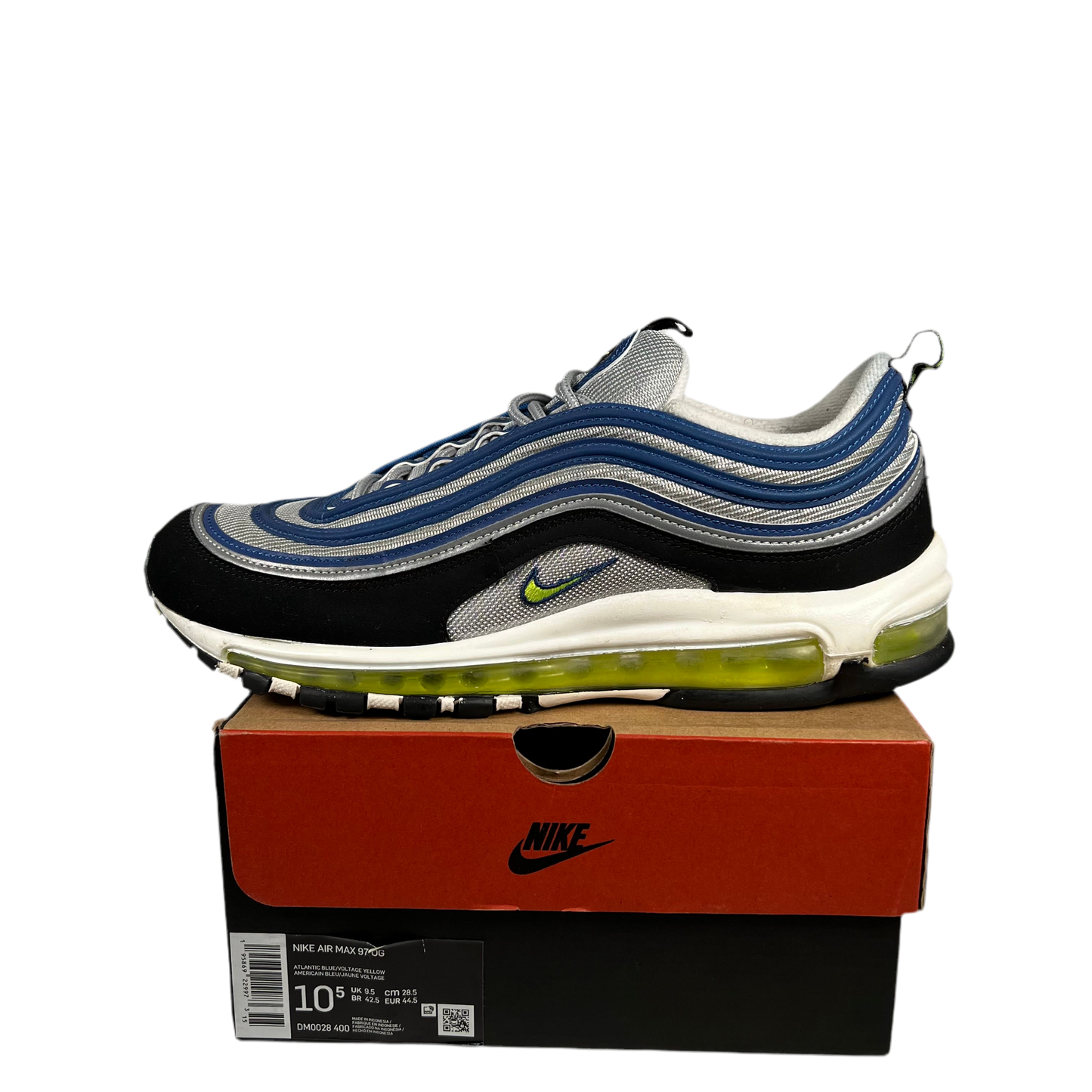 Nike Air Max 97 Atlantic Blue Voltage Yellow (2022) Size 10.5 USED s17873