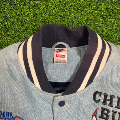 Supreme Nike NBA Teams Warm Up Denim Jacket (2018) Size XL USED x16542