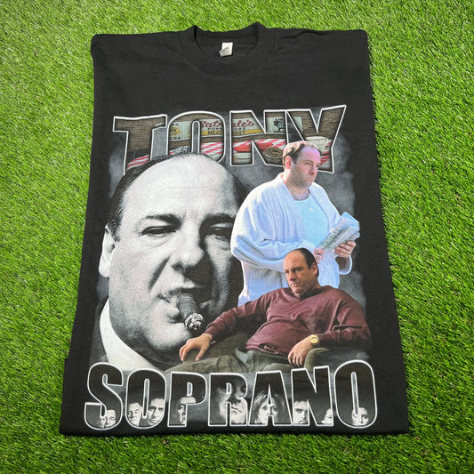 Tony Soprano Modern Rap Style Black Tee Size Large NEW v16958