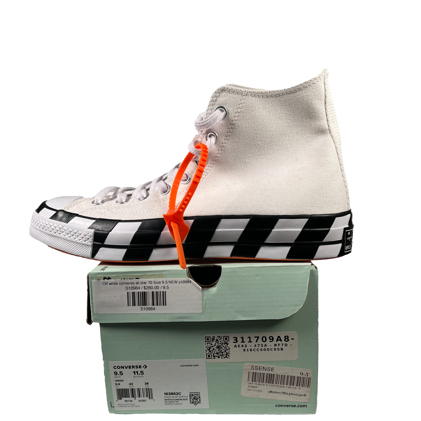 Off White Converse All Star Size 7.5 NEW s11453
