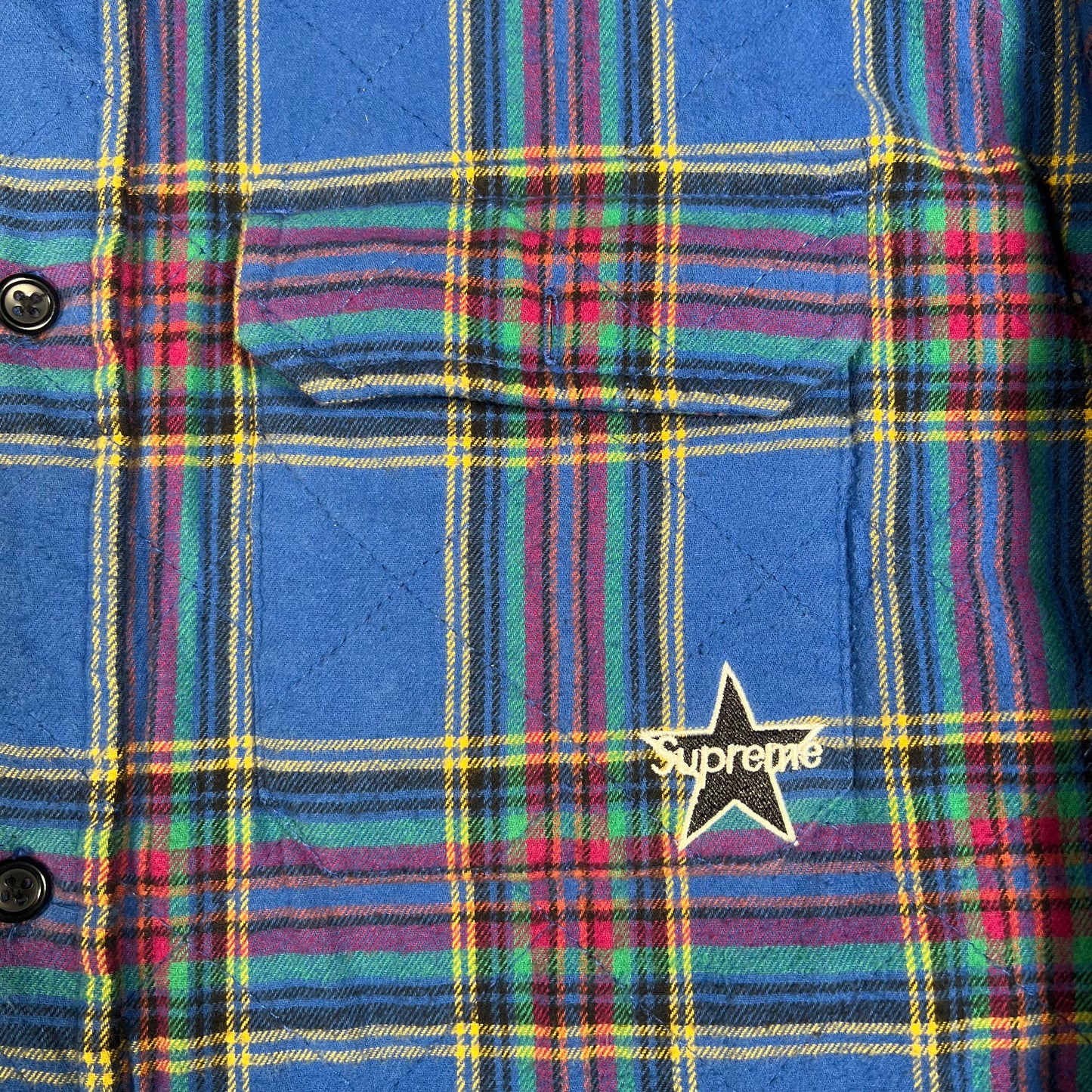 Supreme Quilted Plaid Flannel Dusty Blue (2021) Size Large USED x15808