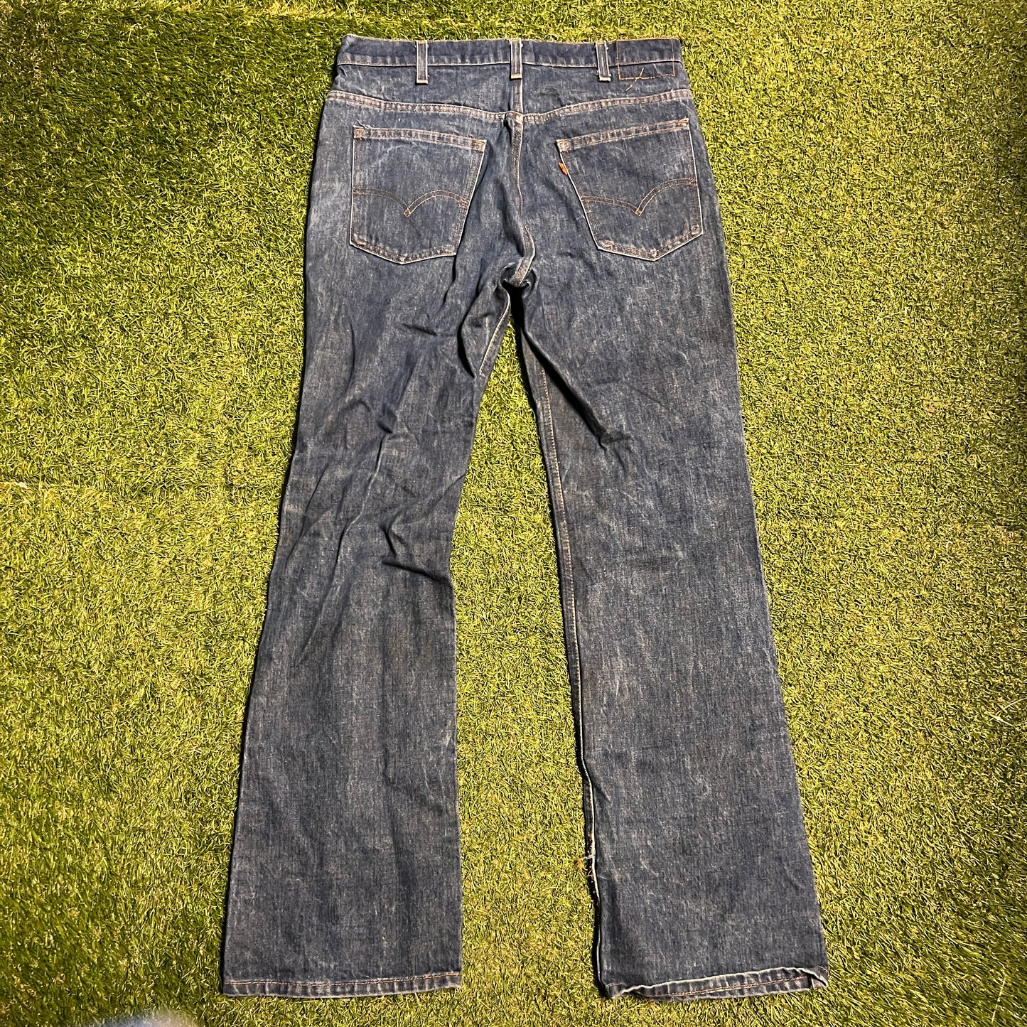 Levis 70s Big E Orange Tab Dark Blue Jeans Size 32x30 USED v15892
