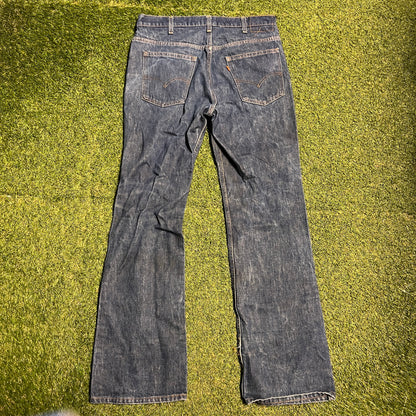 Levis 70s Big E Orange Tab Dark Blue Jeans Size 32x30 USED v15892