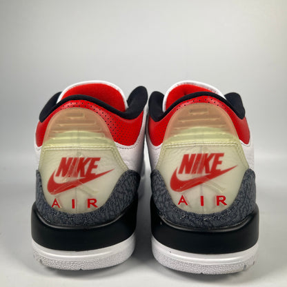 Jordan 3 Fire Red Denim (2020) Suze 8.5 USED s20088
