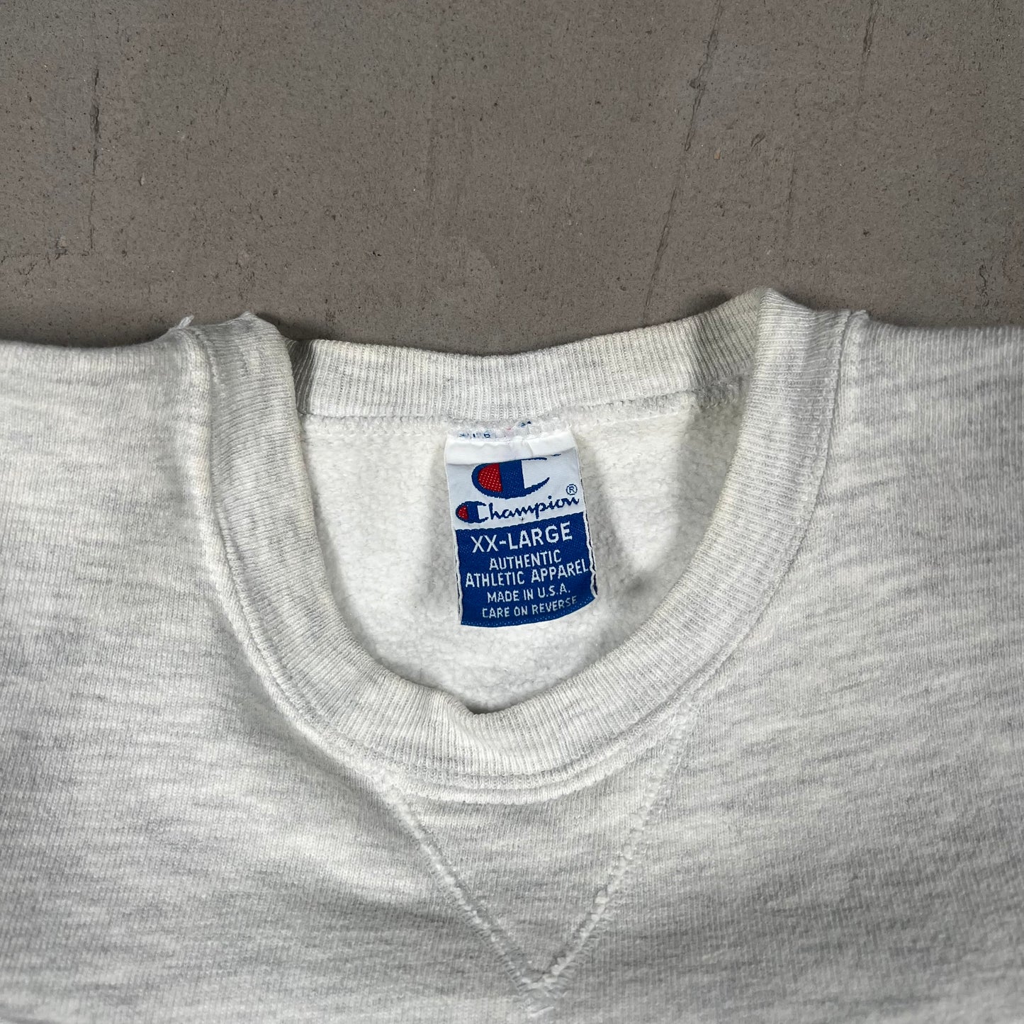 1990s Champion Grey Logo Crewneck Size XXL USED V19274