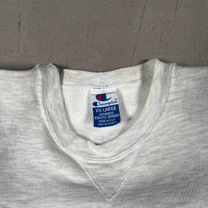 1990s Champion Grey Logo Crewneck Size XXL USED V19274
