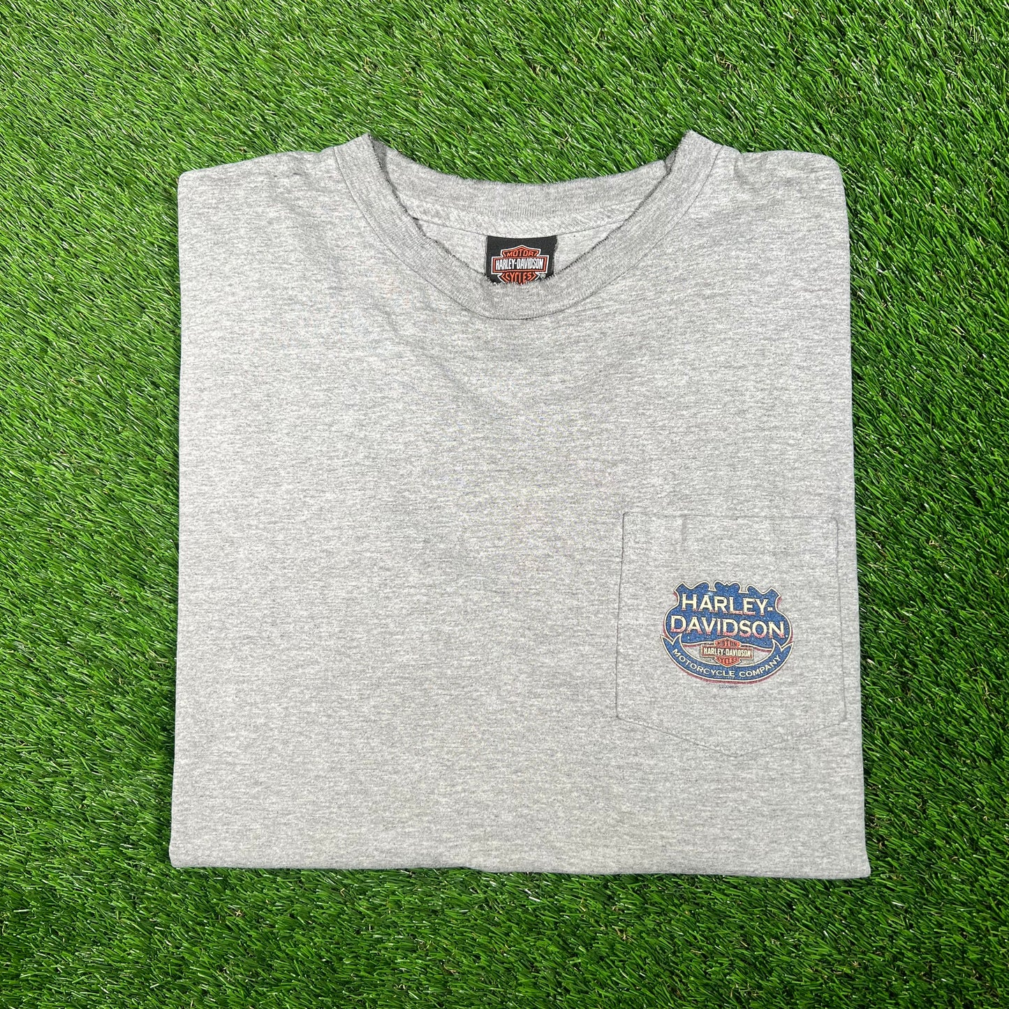 2004 Harley Davidson Grey Pocket Tee Size XL USED v17591