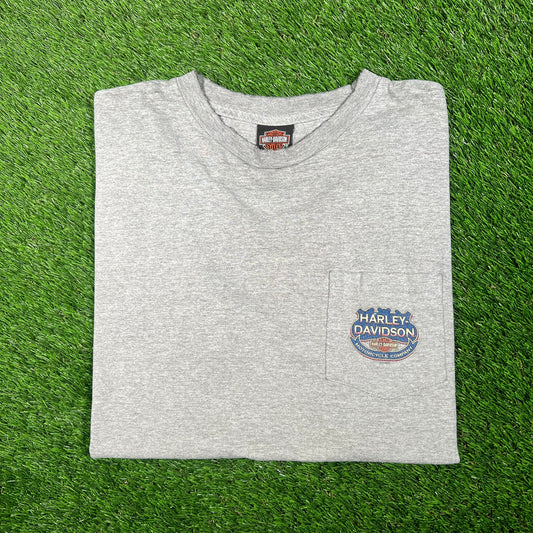 2004 Harley Davidson Grey Pocket Tee Size XL USED v17591