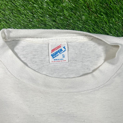 1980s Delbarton School White Tee Size XL USED v17634