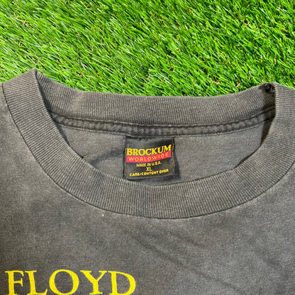 1992 Pink Floyd Dark Side of the Moon Black Tee Size XL USED v18856