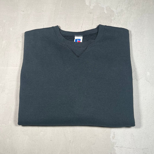 1990s Russell Athletic Black Crewneck Size Large USED v19057