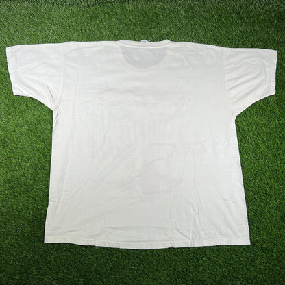 1998 Chicago Bulls Champions Gold Trophy White Tee Size XXL USED v16729