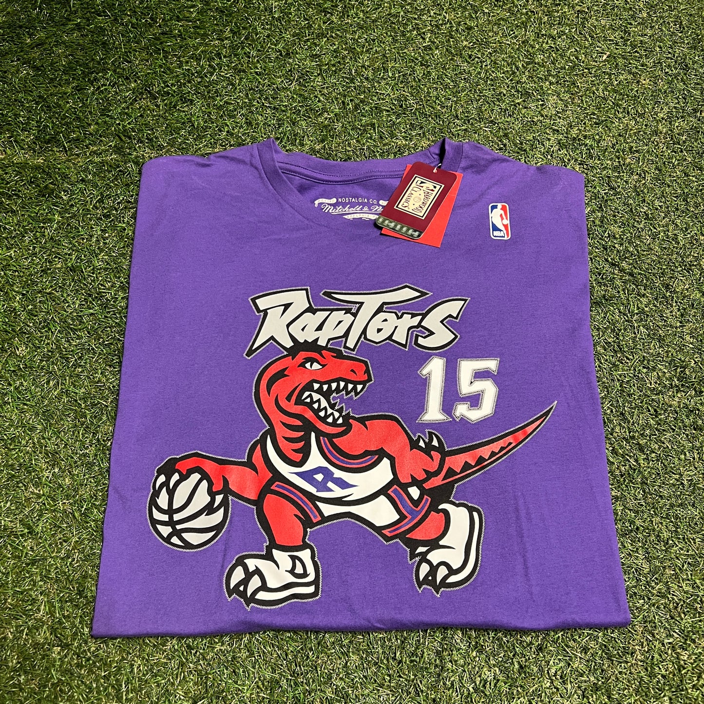 Mitchell and Ness Raptors #15 Carter Purple Tee Size XXL NEW v16068
