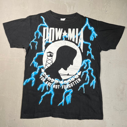 American Thunder 1990s POW MIA Tee Size Large USED v8653