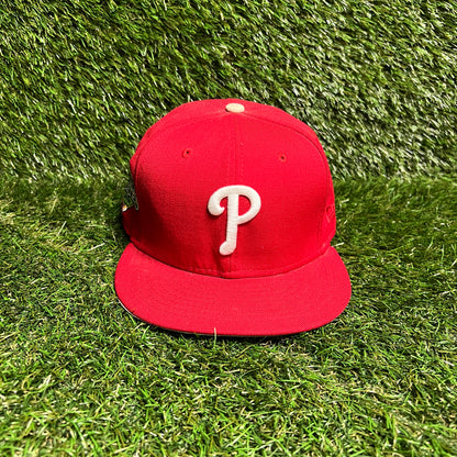 2008 New Era MLB World Series Red Hat Size 7 1/2 USED v15980