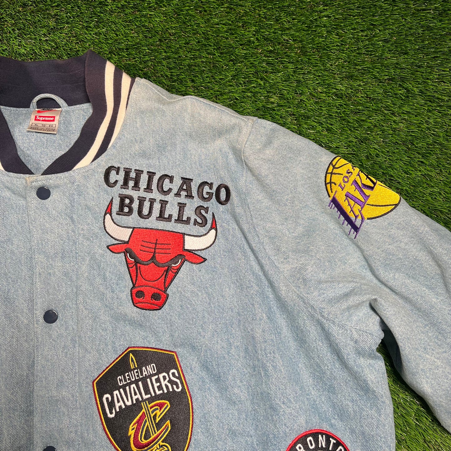 Supreme Nike NBA Teams Warm Up Denim Jacket (2018) Size XL USED x16542