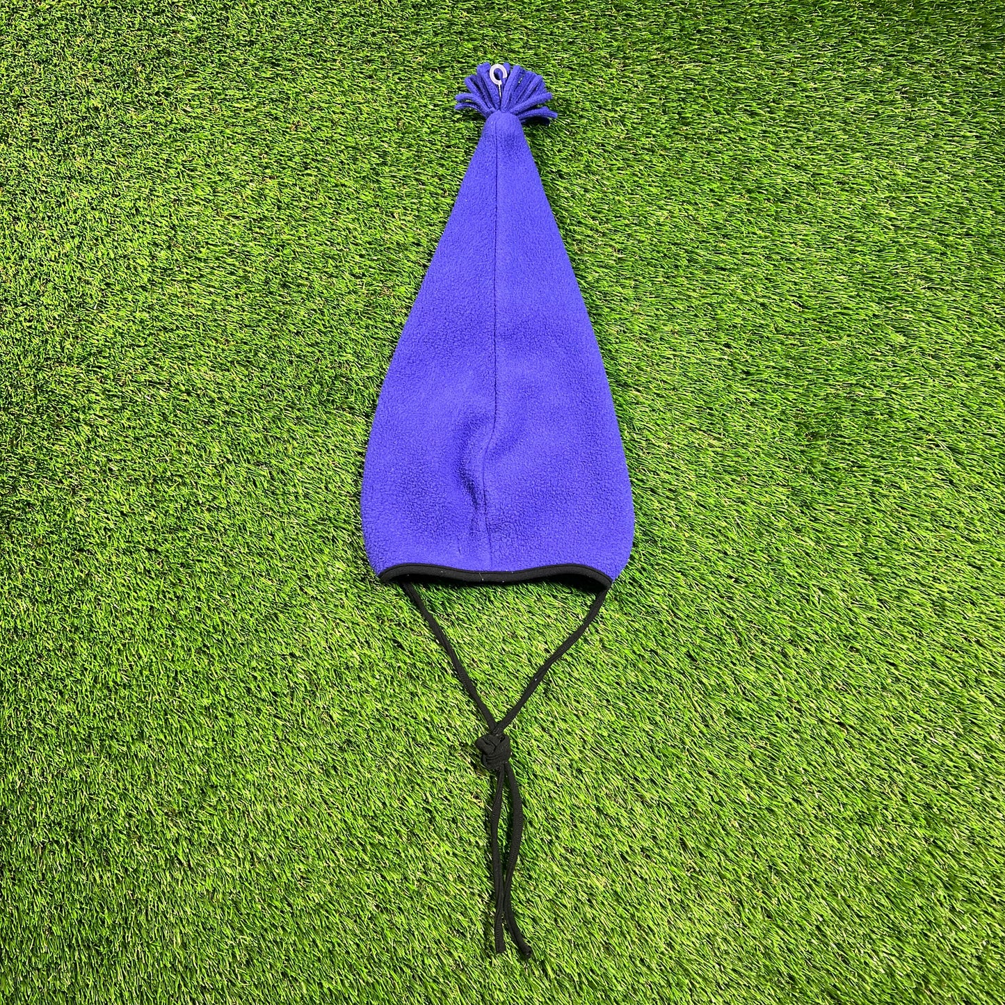 1990s Polo Sport Ralph Lauren Blue Fleece Hat w/ Tassel USED v18292