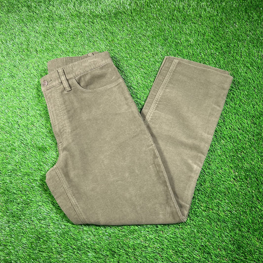Y2K Polo Ralph Lauren Green Suede Pants Size 33x32 USED x16744