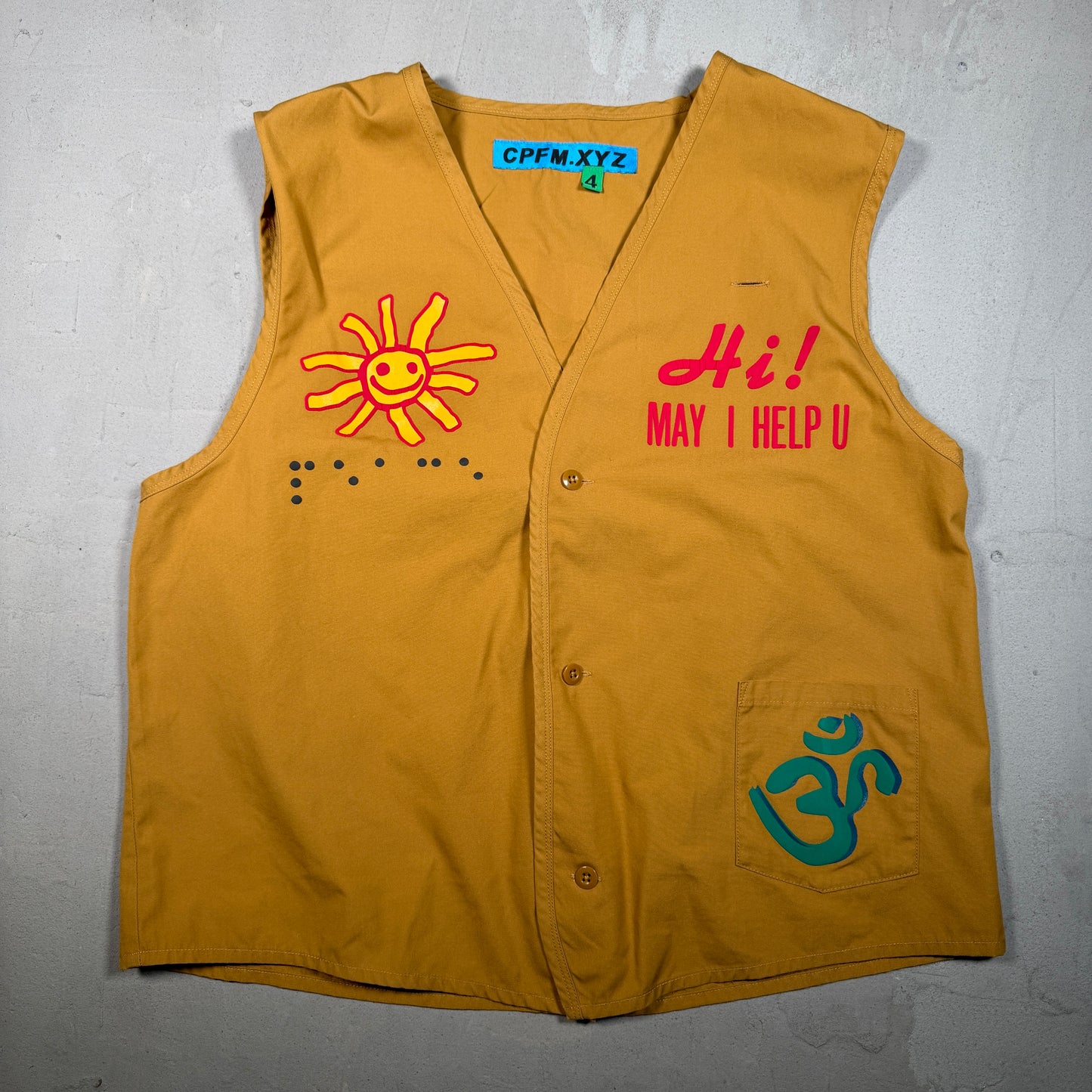 CPFM 2021 Gardening Club Mustard Vest Size 4 (XL) USED x13684