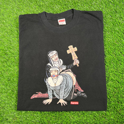 Supreme "Nuns" Black Tee (2022) Size Medium USED x15390