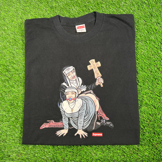 Supreme "Nuns" Black Tee (2022) Size Medium USED x15390
