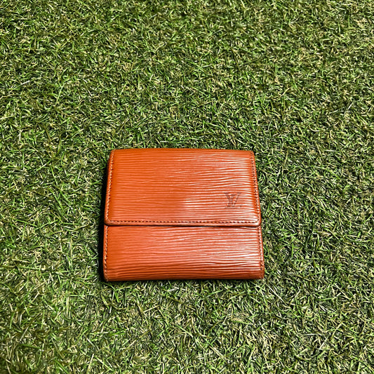 1990s Louis Vuitton Epi Leather Elise Trifold Brown Wallet USED x14071