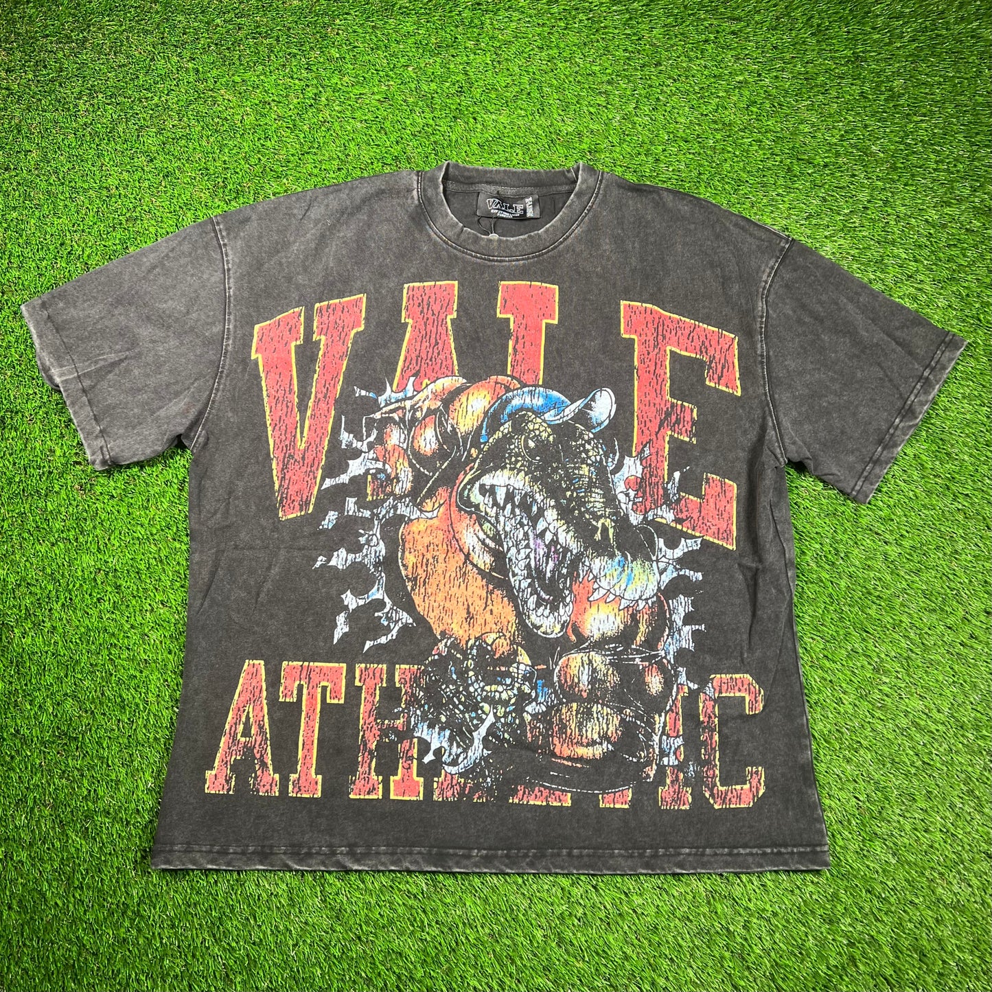 Vale Athletics Croc Washed Black Tee Size XL NEW x16637