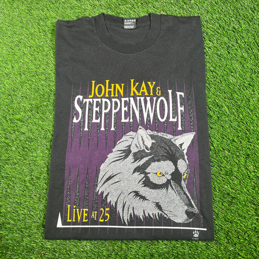1995 Steppenwolf "Live at 25" Anniversary Tour Black Tee Size Large USED