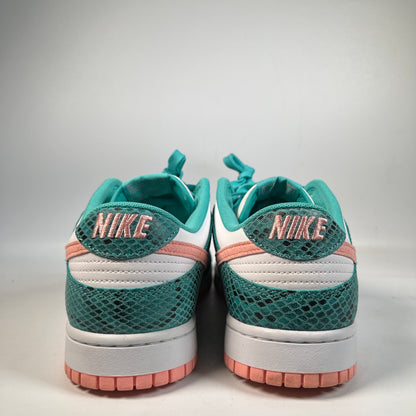 Nike Dunk Low Snakeskin Washed Teal Bleached Coral (2022) Size 10.5 USED s22323