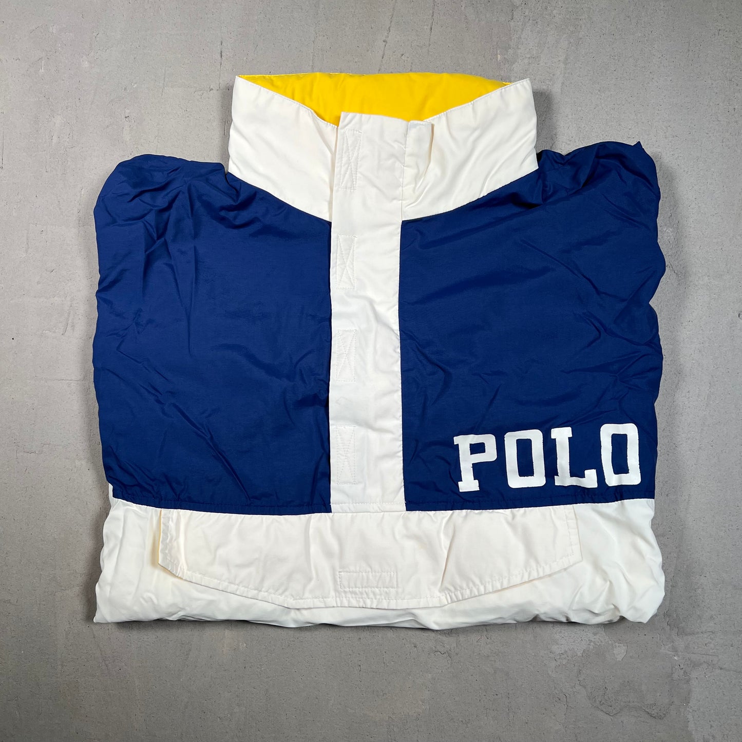 1990s Polo Ralph Lauren Colorblock White Anorak Jacket Size Large USED v19351