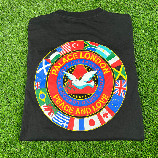 Palace Peace and Love Black Tee Size XL USED x14683