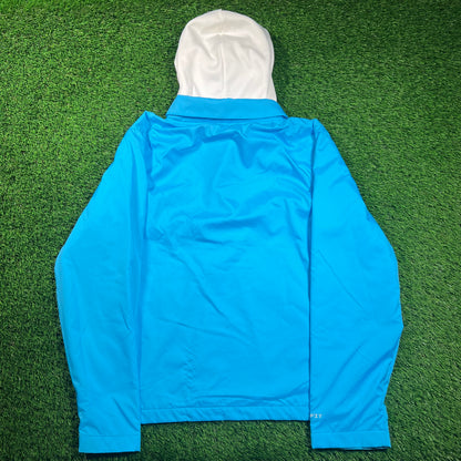 Nike Blue Coach's Jacket with Hood Size Small USED v18298