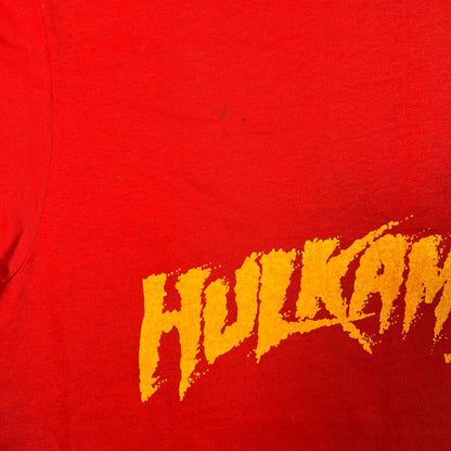 1988 Hulkamania WWF Red Tee Size Medium USED v18691